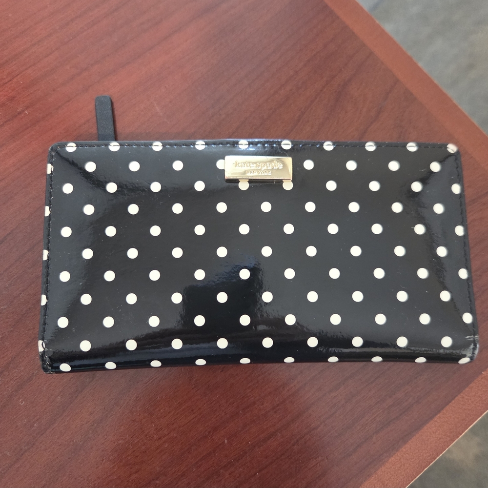 Kate Spade Black and White Polka Dot Wallet